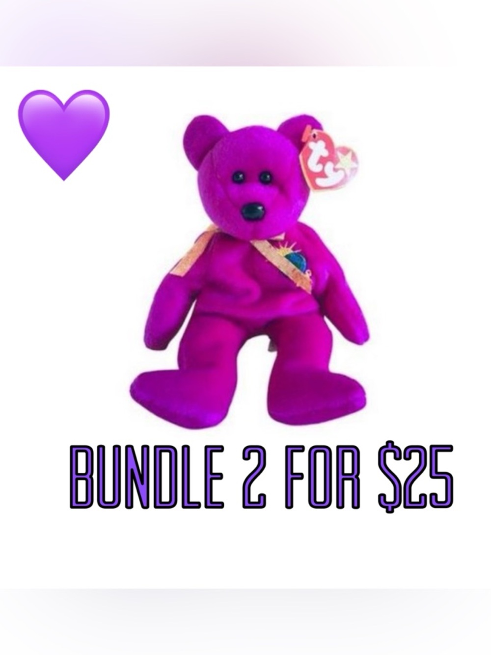 💜2 for $25💜 1999 Millennium The Bear Beanie Baby